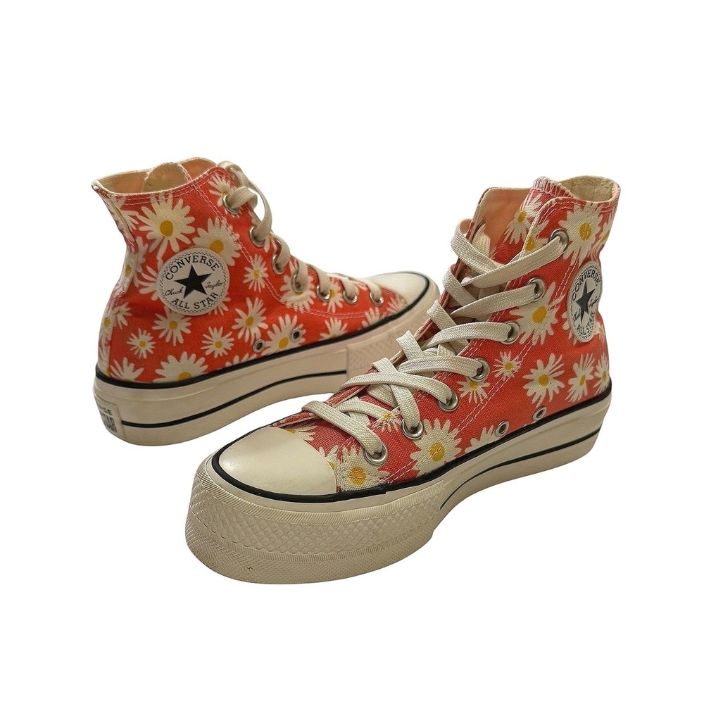 Converse All Star Lift Daisy Floral High Tops Red 568930C Womens 5.5